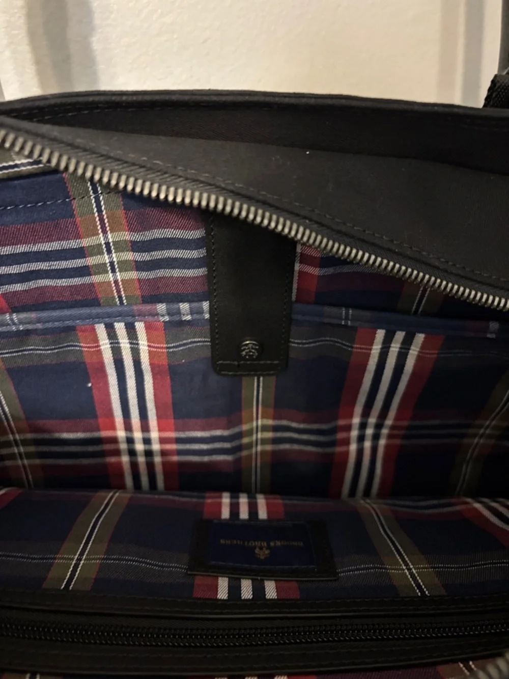 Brooks Brothers Black Canvas Tote with White Logo